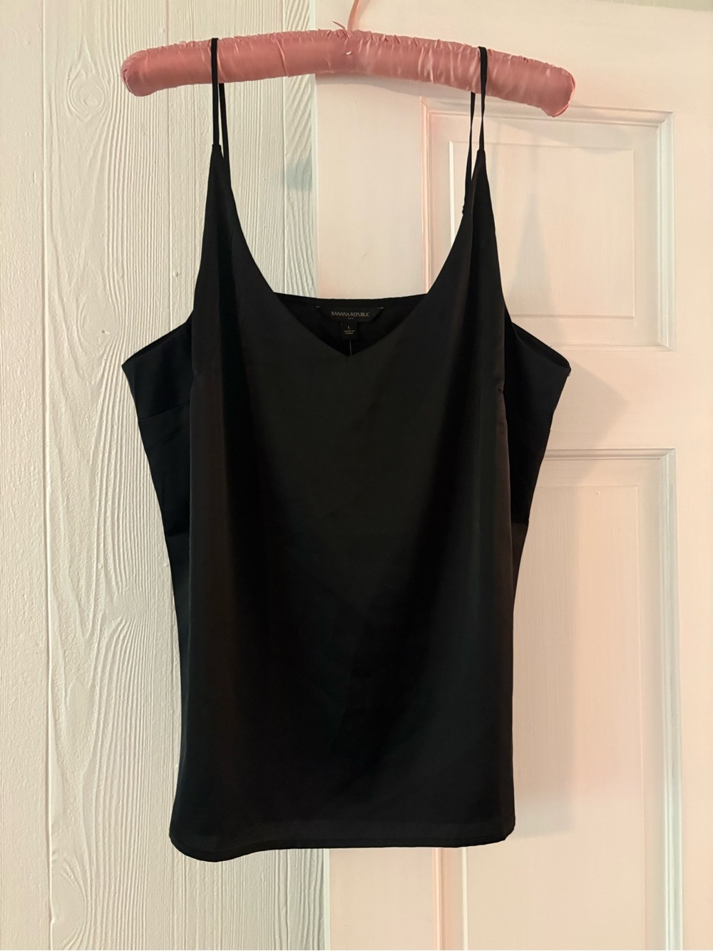 Black Satin V-Neck Cami Top - Classic Women's Tank